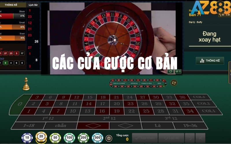 Các cửa đặt cược Roulette online tại AZ888